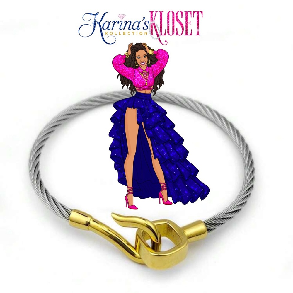 Hook & Anchor Cable Bangle Bracelet, Twisted Cable Bangle